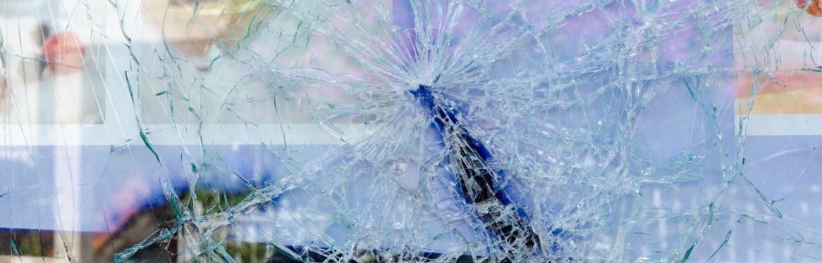 cracked broken glass window